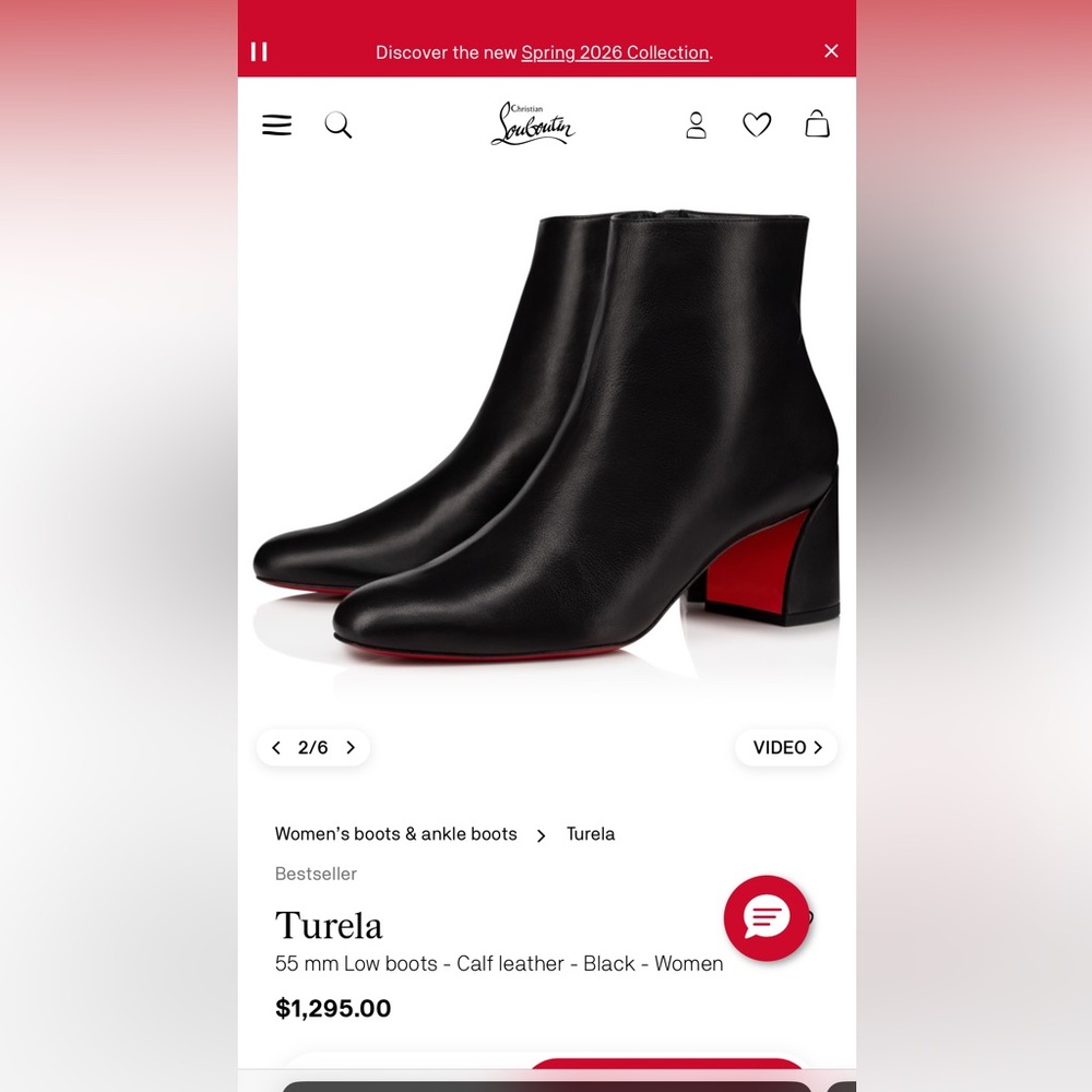 Christian Louboutin Turela Black Leather Ankle Booties